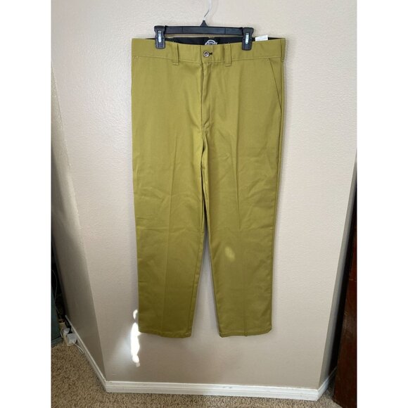 Dickies Skateboarding Pants Mens 38x32 Green Flat-Front Relaxed Durable Design - Picture 1 of 8